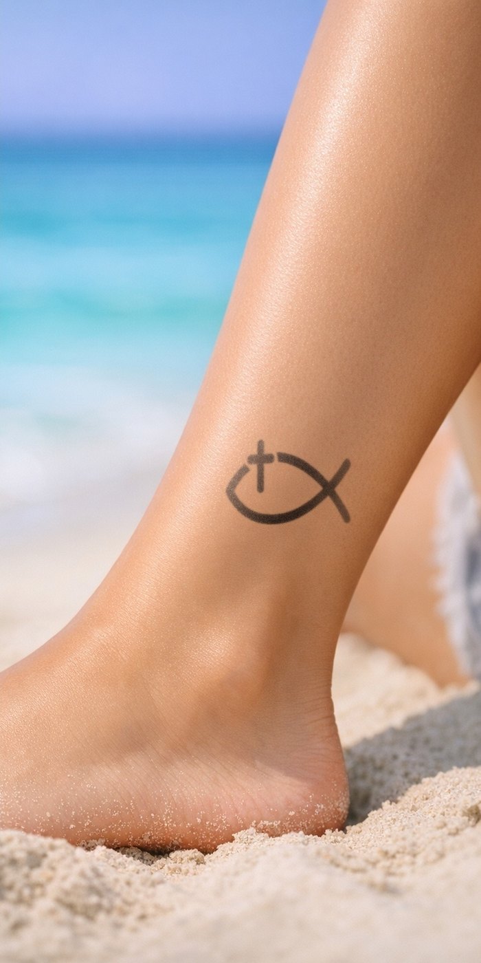 Ichthys Grace temporary tattoo worn on skin