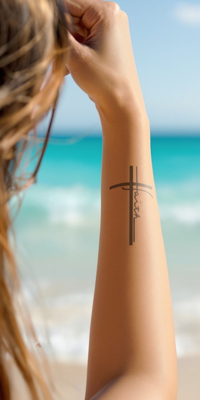 Monarch of Grace temporary tattoo worn on skin