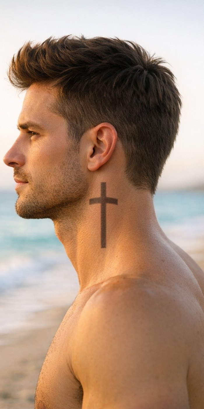 Faith Script temporary tattoo worn on skin